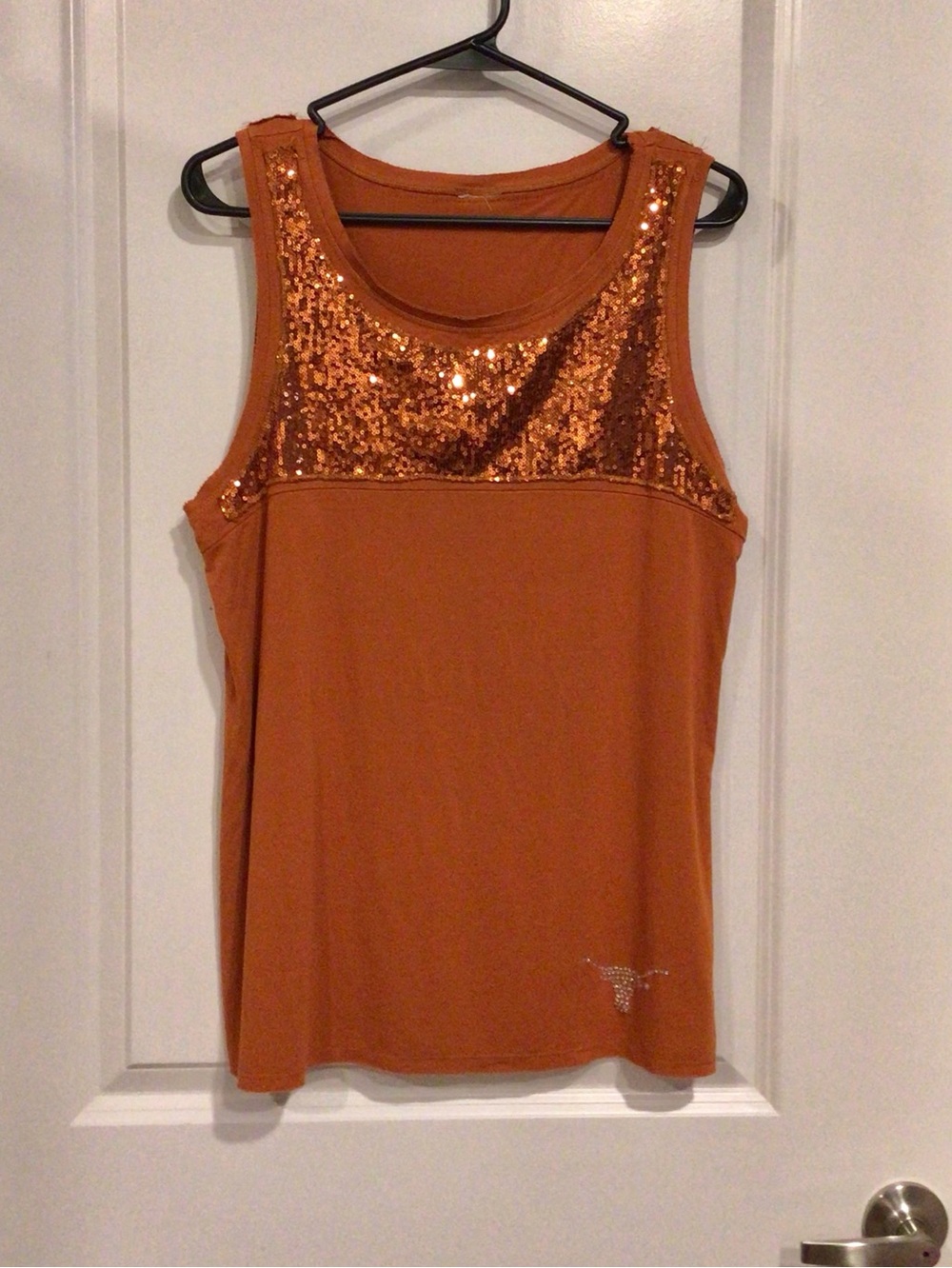 UT Longhorns sequin orange tank top